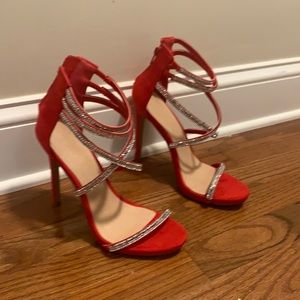 Women’s red sparkly heels